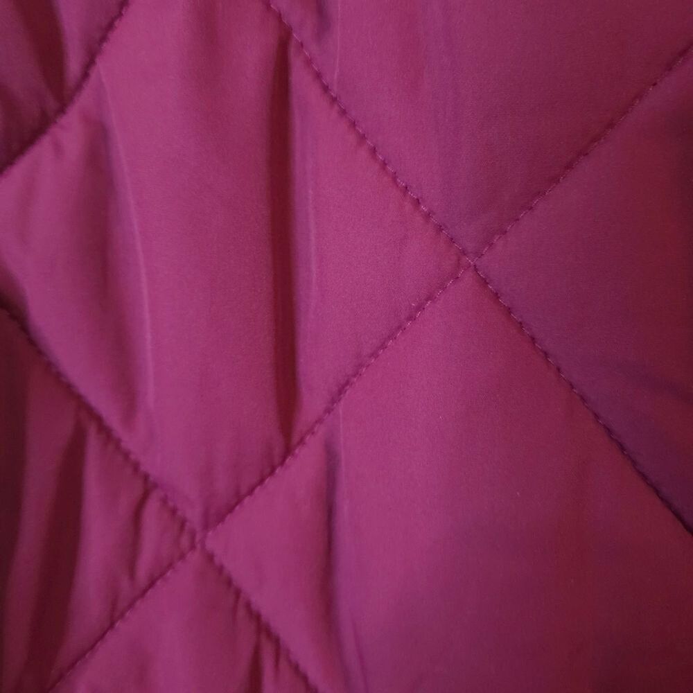 J. Crew Women's Raspberry Colored Quilted Vest Front Pockets Zip Up Size XL - Picture 6 of 10
